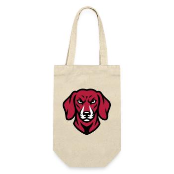 Dackel Maskottchen Logo - Geschenkbeutel für Flaschen - Natur - Vorne