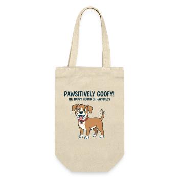 Pawsitively Goofy Dog Spaß - Geschenkbeutel für Flaschen - Natur - Vorne