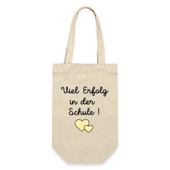 Erfolg Schule Herz - Geschenkbeutel für Flaschen - Natur - Vorne