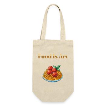 Food Is Art ... Spaghetti with meatballs - Gift Bag for Bottles - nature - Front