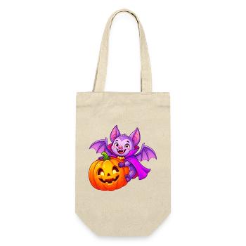 Fledermaus- und Kürbis-Halloween-Zauber - Geschenkbeutel für Flaschen - Natur - Vorne