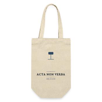 Acta Non Verba – Taten, keine Worte Lateinisches Zitat - Geschenkbeutel für Flaschen - Natur - Vorne