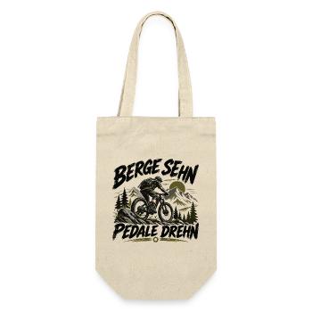 Berge sehn - Pedale drehn - für MTB Fahrer - Geschenkbeutel für Flaschen - Natur - Vorne