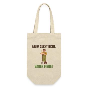 Bauer sucht nicht, Bauer findet Spruch - Geschenkbeutel für Flaschen - Natur - Vorne