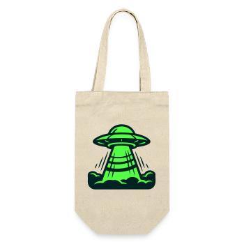 Ufo Start Landung Grafik - Geschenkbeutel für Flaschen - Natur - Vorne
