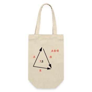 Algebraische Gleichung Typo Rot - Geschenkbeutel für Flaschen - Natur - Vorne