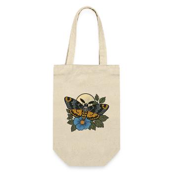 Schädelmotten-Mondblüte - Geschenkbeutel für Flaschen - Natur - Vorne