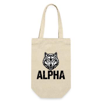 Alpha Wolf Cracked-Logo - Geschenkbeutel für Flaschen - Natur - Vorne