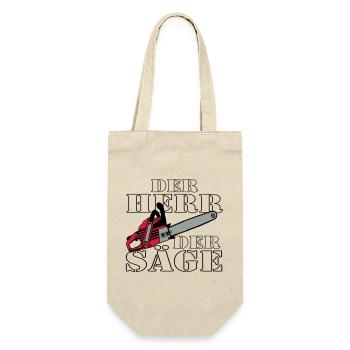 Motorsäge , der Herr der Säge Motorsäge (25) - Geschenkbeutel für Flaschen - Natur - Vorne