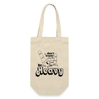 Heavy Metal,Headbanger,dont worry be Heavy(25) - Geschenkbeutel für Flaschen - Natur - Vorne