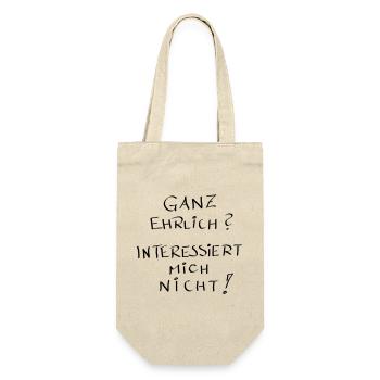 Ganz ehrlich ?? interessiert mich nicht !! - Geschenkbeutel für Flaschen - Natur - Vorne