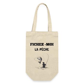 fichez moi la pêche humour pêcheur cadeau drôles - Sac à bouteille - nature - Devant