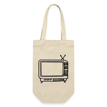 Fernseher - Geschenkbeutel für Flaschen - Natur - Vorne
