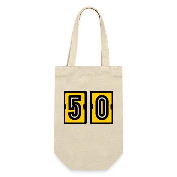 50 ANS. 50e ANNIVERSAIRE. ANNIVERSAIRE 50 ANS - Sac à bouteille - nature - Devant