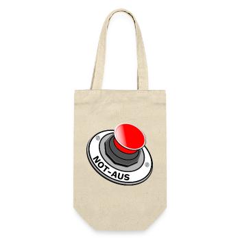 Not Aus Button Schalter für Genervte schnelle Ruhe - Geschenkbeutel für Flaschen - Natur - Vorne
