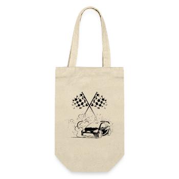 Rennen Autos Rally Drift Symbol Icon Grafik - Geschenkbeutel für Flaschen - Natur - Vorne