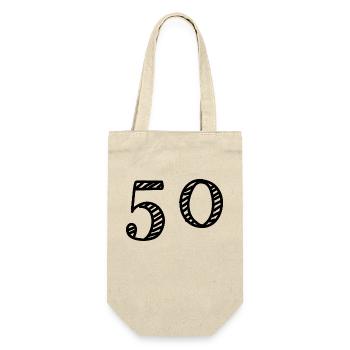 50 ANS. 50e ANNIVERSAIRE. ANNIVERSAIRE 50 ANS. 50 - Sac à bouteille - nature - Devant