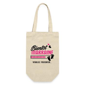 Bientôt marraine veuillez patienter - Sac à bouteille - nature - Devant