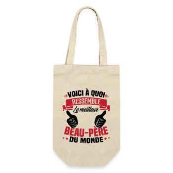 Le meilleur beau-papa du monde - Cadeau beau-papa - Sac à bouteille - nature - Devant