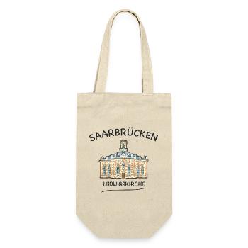 Saarbrücken, Ludwigskirche - Geschenkbeutel für Flaschen - Natur - Vorne