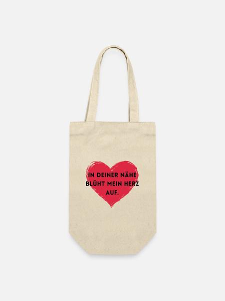 In deiner Nähe blüht mein Herz auf - Geschenkbeutel für Flaschen - Natur
