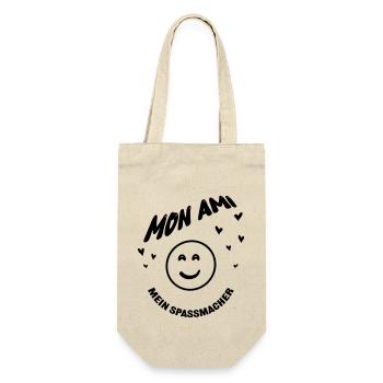 Mon ami mein Spassmacher | mein Freund Design - Geschenkbeutel für Flaschen - Natur - Vorne