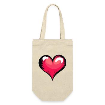 stylish heart design in red, black and white - Gift Bag for Bottles - nature - Front