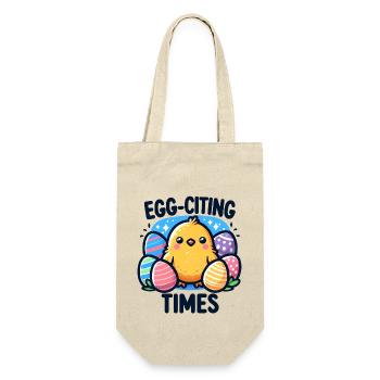 Lustiges Oster-Design - Eier-Zitier-Zeiten - Geschenkbeutel für Flaschen - Natur - Vorne