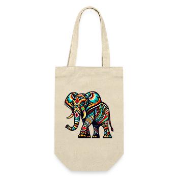 Elefant - Geschenkbeutel für Flaschen - Natur - Vorne