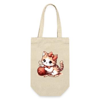 Katzenspiel - Geschenkbeutel für Flaschen - Natur - Vorne