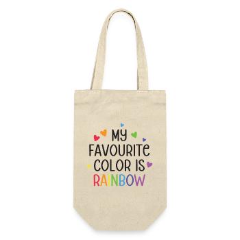 LGBT Pride Month - Meine Lieblingsfarbe ist Regenbogen - Geschenkbeutel für Flaschen - Natur - Vorne