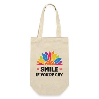 LGBT Pride Month - Lächeln Sie, wenn Sie schwul sind - Geschenkbeutel für Flaschen - Natur - Vorne