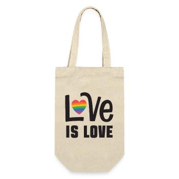LGBTQ Pride Month - Liebe ist Liebe - Geschenkbeutel für Flaschen - Natur - Vorne