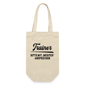 Trainer Meister Prüfung Bestanden Training Lizenz - Geschenkbeutel für Flaschen - Natur - Vorne