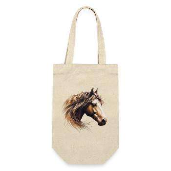 Pferd - Geschenkbeutel für Flaschen - Natur - Vorne