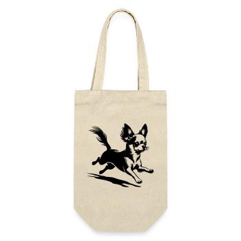 Chihuahua - Geschenkbeutel für Flaschen - Natur - Vorne