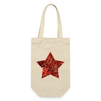 Star - hand-painted by Martina Eßer - Gift Bag for Bottles - nature - Front