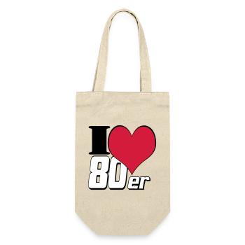 80er Party Retro Fun , Motto Party Shirt 80er (25) - Geschenkbeutel für Flaschen - Natur - Vorne