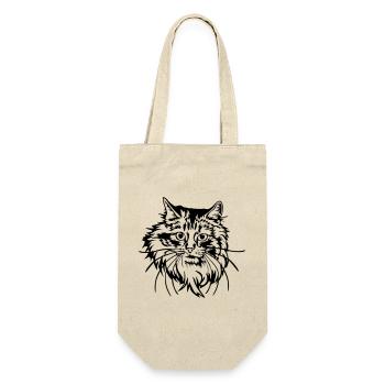 Norwegische Waldkatze - Geschenkbeutel für Flaschen - Natur - Vorne