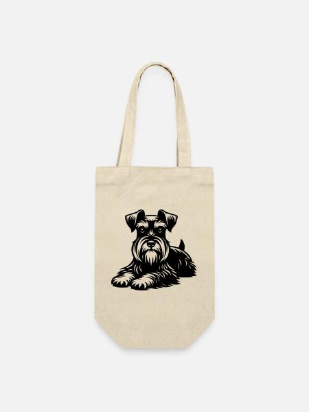Zwergschnauzer - Geschenkbeutel für Flaschen - Natur