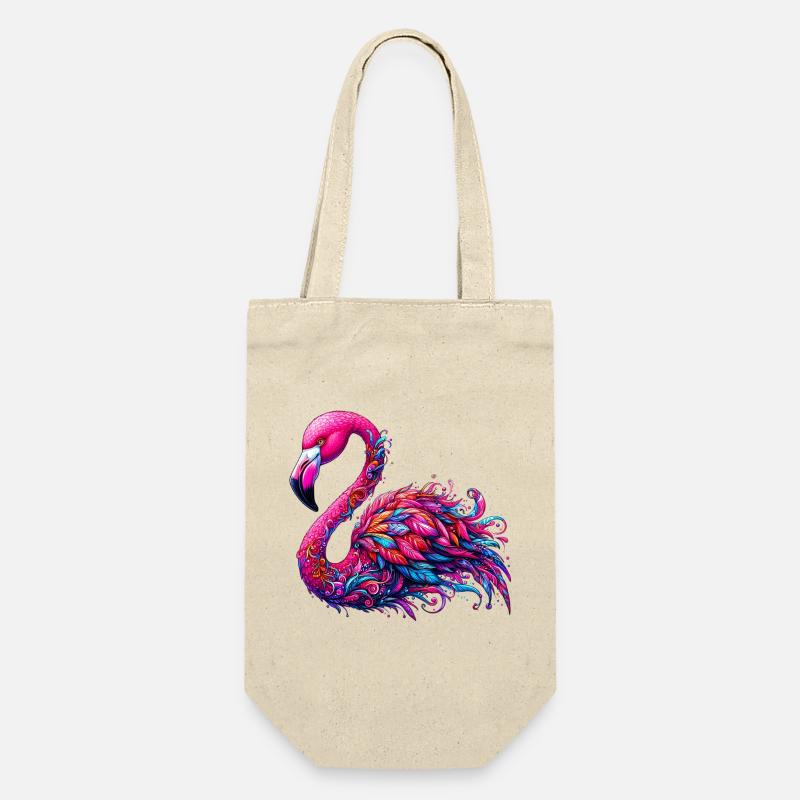 Flamingo - Geschenkbeutel für Flaschen - Natur