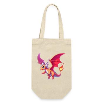 Drache - Geschenkbeutel für Flaschen - Natur - Vorne