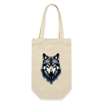 Alpha Wolf Tier Natur schön Wald Design - Geschenkbeutel für Flaschen - Natur - Vorne