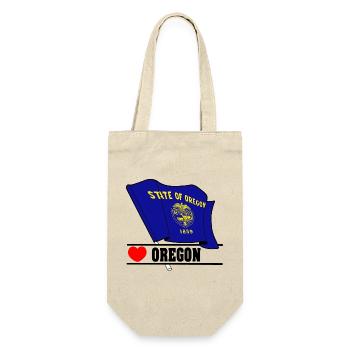 Flagge Oregon Herz OREGON - Geschenkbeutel für Flaschen - Natur - Vorne