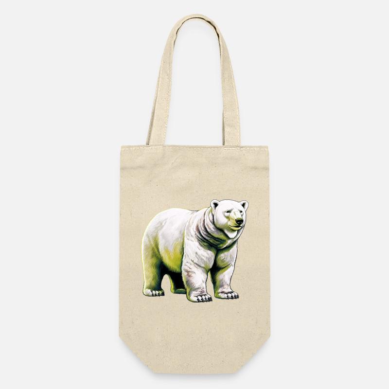 Weißer Eisbär - Geschenkbeutel für Flaschen - Natur