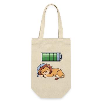 Lion Sleeping Recharging Night Bedtime - Geschenkbeutel für Flaschen - Natur - Vorne