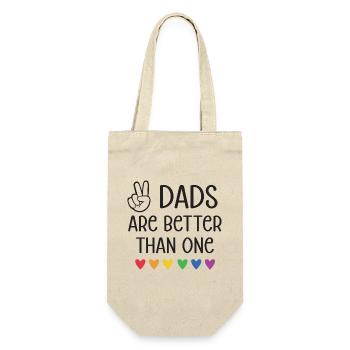 Mois de la fierté LGBTQ - Deux papas valent mieux qu’un - Sac à bouteille - nature - Devant