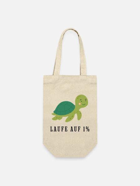 Kuschelige grüne Schildkröte Motiv - Geschenkbeutel für Flaschen - Natur