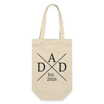 Dad Est. 2026 - Geschenkbeutel für Flaschen - Natur - Vorne