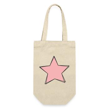 Pink Star Design - Gift Bag for Bottles - nature - Front